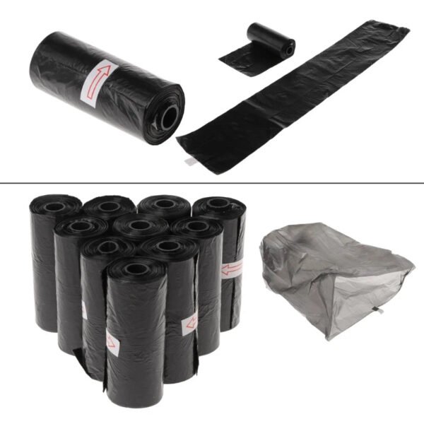 10 Roll/Set Garbage Bag Degradable Pet Poop Shit Trash Home Kitchen Universal Waste Black - Image 3