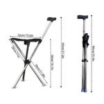 Lightweight Cane With Seats Height Adjustables 3 Legged Lightweight Folding Cane Versatile Stable Walking Stick For Elderly - Image 9