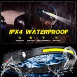 Sensor Headlamp LED Head Flashlight Rechargeable Headlight Head Torch Built-in Battery 5 Lighting Modes Fishing Camping Lantern - Image 14