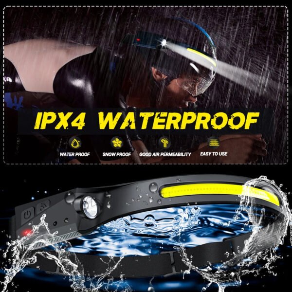 Sensor Headlamp LED Head Flashlight Rechargeable Headlight Head Torch Built-in Battery 5 Lighting Modes Fishing Camping Lantern - Image 14