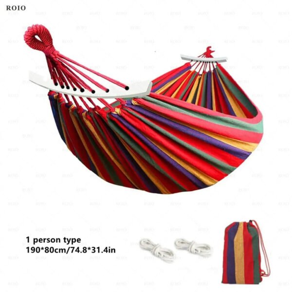 Durable Canvas Camping Hammock with Carry Bag - Image 9