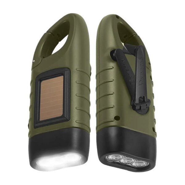 Portable LED Flashlight Tent Light Hand Crank Dynamo Solar Power Torch for Outdoor Camping Hiking Long-range Emergency Lantern - Image 1