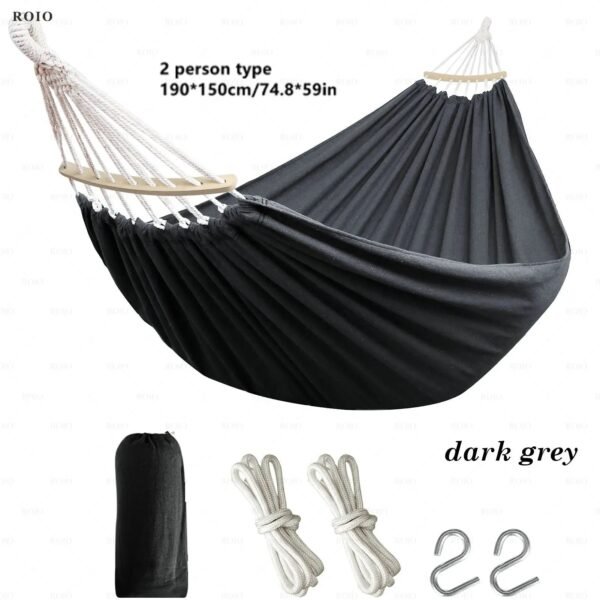 Durable Canvas Camping Hammock with Carry Bag - Image 11