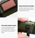Portable LED Flashlight Tent Light Hand Crank Dynamo Solar Power Torch for Outdoor Camping Hiking Long-range Emergency Lantern - Image 10