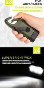 Portable LED Flashlight Tent Light Hand Crank Dynamo Solar Power Torch for Outdoor Camping Hiking Long-range Emergency Lantern - Image 7