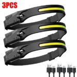Sensor Headlamp LED Head Flashlight Rechargeable Headlight Head Torch Built-in Battery 5 Lighting Modes Fishing Camping Lantern - Image 30