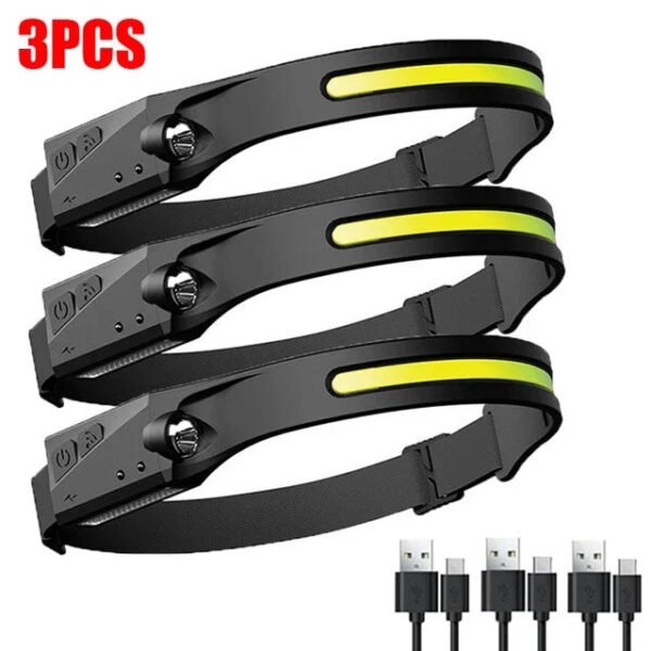 Sensor Headlamp LED Head Flashlight Rechargeable Headlight Head Torch Built-in Battery 5 Lighting Modes Fishing Camping Lantern - Image 30