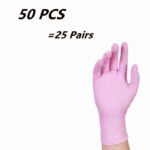 50PCS Pink Nitrile Disposable Gloves Household Gloves for Cleaning Kitchen Cooking Beauty Nail Hair Dye Tattoo Latex Powder Free - Image 18