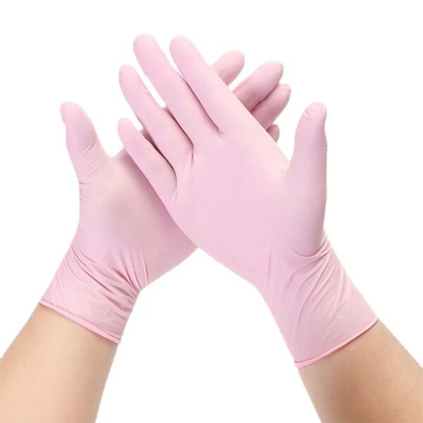 50PCS Pink Nitrile Disposable Gloves Household Gloves for Cleaning Kitchen Cooking Beauty Nail Hair Dye Tattoo Latex Powder Free - Image 8