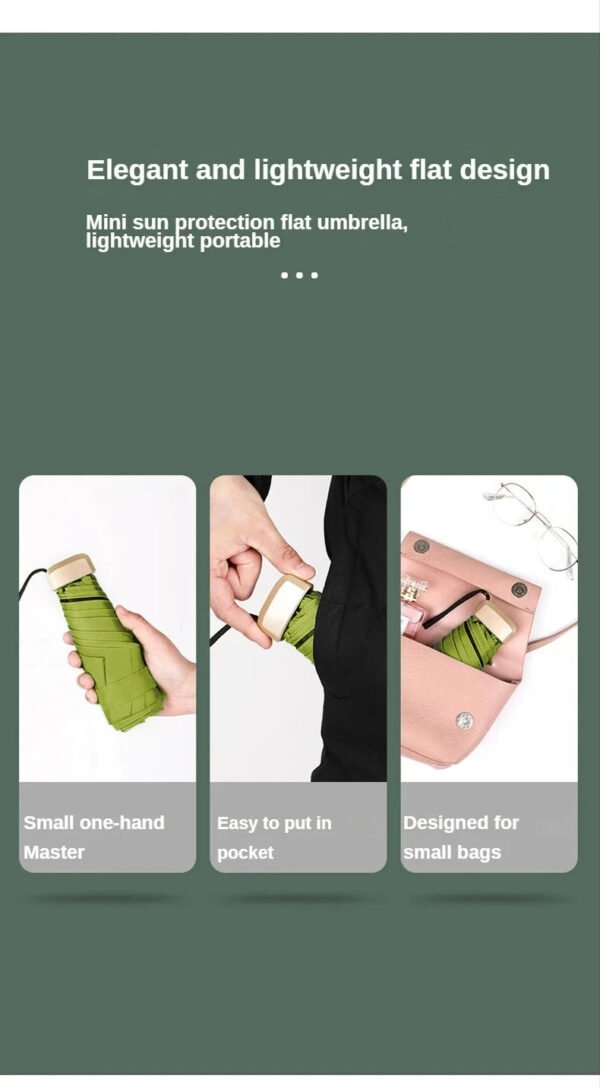 1Pc 55% Off Mini Sun Umbrella Pocket Rain Umbrella Vinyl Folding UV Ultraviolet Protection Sun Shade Pocket Parasol Capsule - Image 11