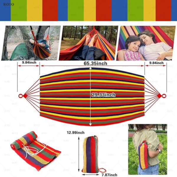 Durable Canvas Camping Hammock with Carry Bag - Image 7