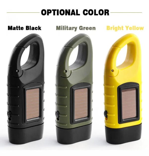 Portable LED Flashlight Tent Light Hand Crank Dynamo Solar Power Torch for Outdoor Camping Hiking Long-range Emergency Lantern - Image 8