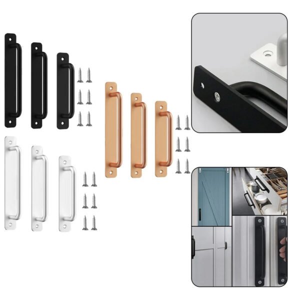 Door Handle Cabinet Pulls Aluminum Push-pull Balcony Gate Window Pulls Knob Kitchen Furniture Hardware Handle - Image 3