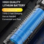 High Strong Power Led Flashlights 2000LM Tactical Torch with Display Light USB Charging Camping Fishing Emergency Zoom Lantern - Image 16