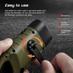 Portable LED Flashlight Tent Light Hand Crank Dynamo Solar Power Torch for Outdoor Camping Hiking Long-range Emergency Lantern - Image 2