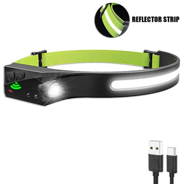 Sensor Headlamp LED Head Flashlight Rechargeable Headlight Head Torch Built-in Battery 5 Lighting Modes Fishing Camping Lantern - Image 33