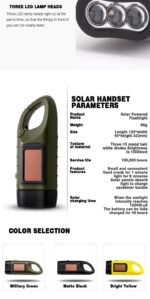 Portable LED Flashlight Tent Light Hand Crank Dynamo Solar Power Torch for Outdoor Camping Hiking Long-range Emergency Lantern - Image 12