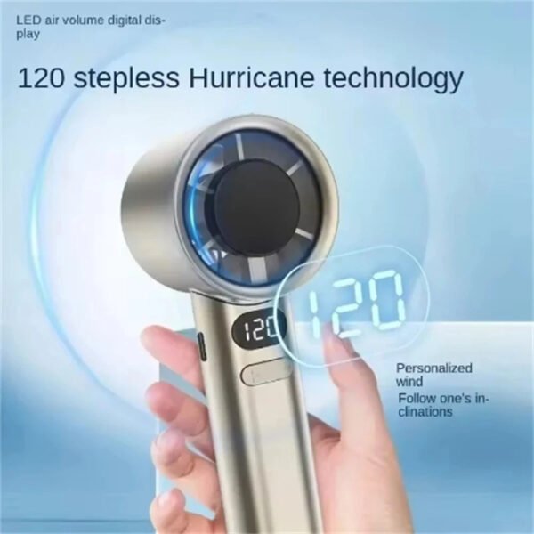 Portable Hand Fan 120 Wind Speeds Mini Bladeless Handheld Fan USB Rechargeable Personal Highspeed Fans Electric Eyelash Fan - Image 1