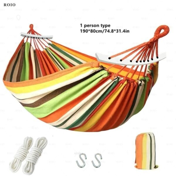Durable Canvas Camping Hammock with Carry Bag - Image 12