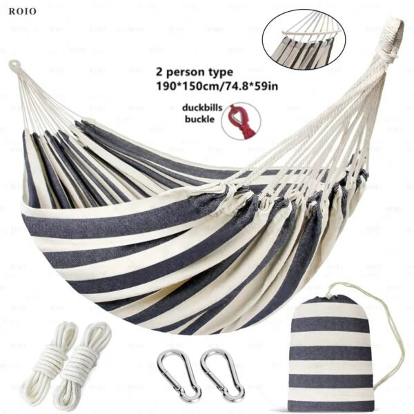 Durable Canvas Camping Hammock with Carry Bag - Image 20
