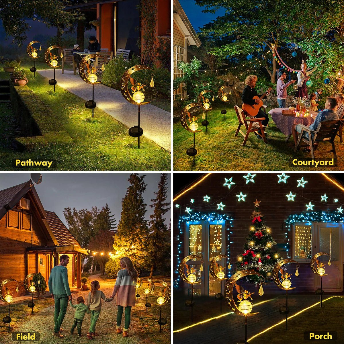 Secd8a7938d4548e196cc337f26cc1470Y Solar Moon Fairy Garden Light with Crackle Glass Globe - Image 1