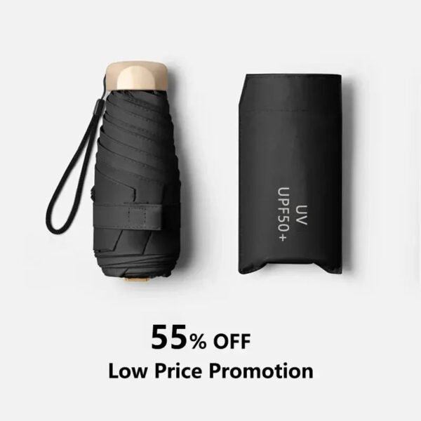 1Pc 55% Off Mini Sun Umbrella Pocket Rain Umbrella Vinyl Folding UV Ultraviolet Protection Sun Shade Pocket Parasol Capsule - Image 1