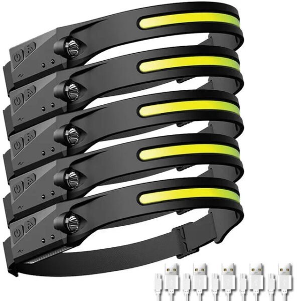 Sensor Headlamp LED Head Flashlight Rechargeable Headlight Head Torch Built-in Battery 5 Lighting Modes Fishing Camping Lantern - Image 34